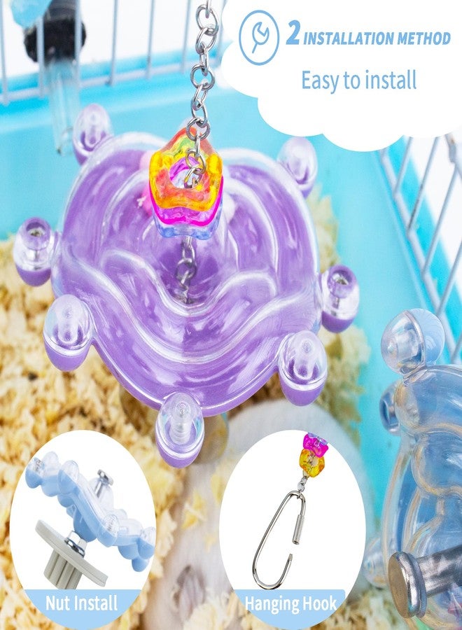 FlidRunest 2PCS Colorful Spinning Hamster Toys, Rotating Exercise Wheel for Cage, Intelligence Training Toys - Image 4